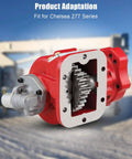 12V Hydraulic Cartridge Valve For Chelsea 277 Series Solenoid, Replaces 380123-12 38012312, shown in front of machinery