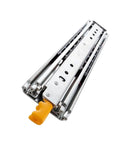 Heavy Duty 44 Inch Side Mount Full Extension Drawer Slides 1 Pair with yellow locking feature showing steel construction.