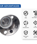 Rear Wheel Bearing And Hub Assembly 513105 For Acura Integra 1990-2001, Honda Civic 1992-2000, Civic Del Sol 1995-1997 with specifications