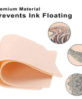 Beginner Friendly All In One Tattoo Practice Kit With Pink Fake Skin showing premium material for preventing ink floating.