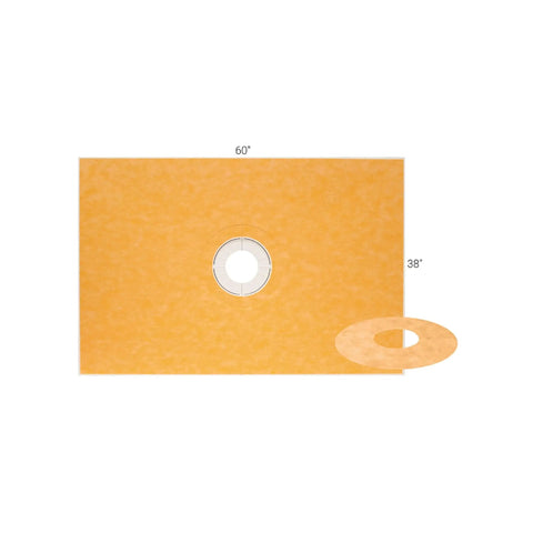 Sloped Shower Tray With Built In Waterproof Shield Ready To Tile Lightweight Polystyrene Base 38 Inch Length 60 Inch Width Center Drain