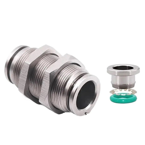 Heavy-Duty Metal Pneumatic Quick Couplings Kit For 4mm, 6mm, 8mm, 10/12/14mm OD Tubing, stainless steel baffle connector