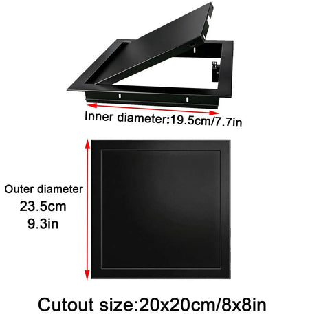 Tough As Nails Aluminum Access Panel For Drywall Hides Messy Electrical Wiring And Conceals Clutter With A Heavy Duty Galvanized Steel Frame for 8x8 inch cutout.