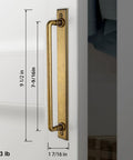 Beefy Antique Brass Cabinet Pulls With Plaquette Backplates, 7 9 16 Inch Vintage Industrial Zinc Drawer Handles on white door