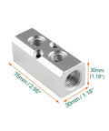 Two Way Pneumatic Manifold Air Distribution Block Ready To Roll Heavy Duty Aluminum Design With Two Inlets And Two Outlets