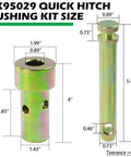 Dimensions of 4 Pack CAT 1 Quick Hitch Bushings Kit With S07070200 Top Link Pin And S07090100 Lynch Pin For Category 1 3 Point Hitches