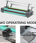 Electric Honeycomb Paper Roll Dispenser Built Tough For Cranking Out Packages Flawless Wrapping Paper Stretching Machine showing button and foot pedal modes.