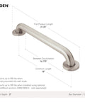 21.25-inch stainless steel grab bar for bath with concealed screws, SecureMount, polished brass finish, supports 500 lbs.