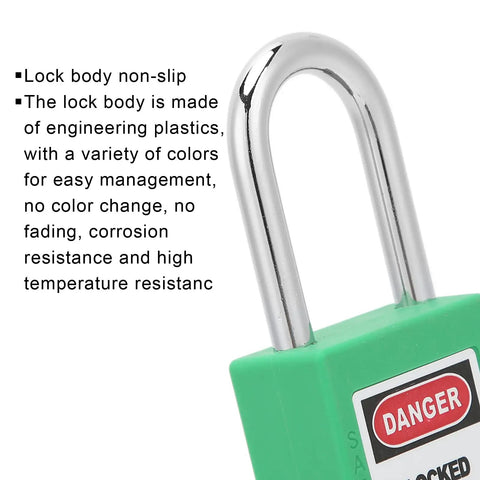 Tough As Nails 38 Mm Padlock Lockout Tagout Kit With Five Insulated Locks Ten Keys And Writable Tags To Secure Machines Prevent Unwanted Starts In Extreme Temps Ideal For Shop Floors Or Repair Crews Wanting Durable Industrial Safety Gear Top Pick. Green insulated 38mm lock body with steel shackle