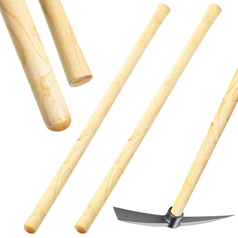 Two Pack Solid Wood Replacement Handles For Round Eye Hoe 54 Inches 137 Cm Grub Hoe Shovel Spading Fork Rake Garden Tool Weeding Natural Finish