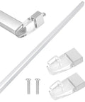 Top Shelf 30 Inch Bright Chrome Glass Shower Door Towel Bar With Sleek Silver Clear Brackets And Easy Peasy Handle Replacement parts including bar and brackets.