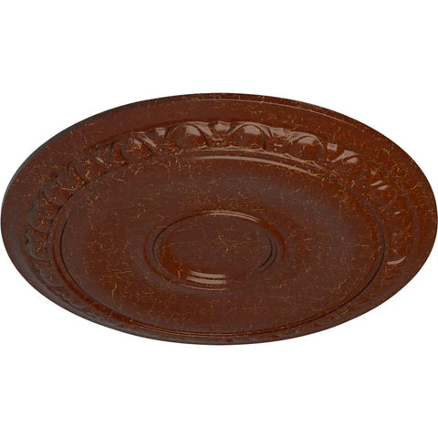 Caputo Ceiling Medallion in Burnished Mahogany Crackle Finish, Twenty Four And One Quarter Inch Diameter, deep relief detail