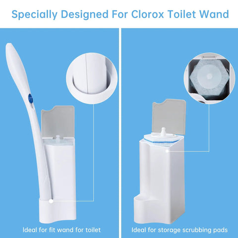 2 Pack Toilet Wand Holder Organizer For Standard Wand System, Keeps Up To 6 Refill Pads, Super Handy Mount In White And Gray
