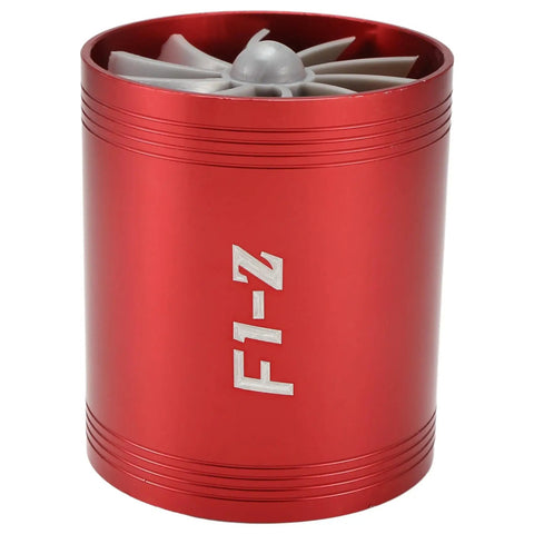 Double Turbine Air Intake Fan For Cars That Really Boost Airflow And Save Gas Metal Turbo Charger Style Intake High Flow Design
