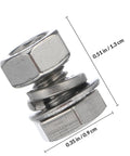 Close-up of 40 Pieces M6x10mm Stainless Steel Hex Bolts And Nuts Kit Heavy Duty Fully Threaded Machine Screws Fasteners Set