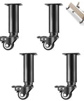 Four Pack Adjustable Heavy Duty Table Legs Built From Premium Steel With Tough As Nails Durability For Sofa Couch Coffee Tables Supporting Massive Loads While Gliding Effortlessly On Swivel Casters