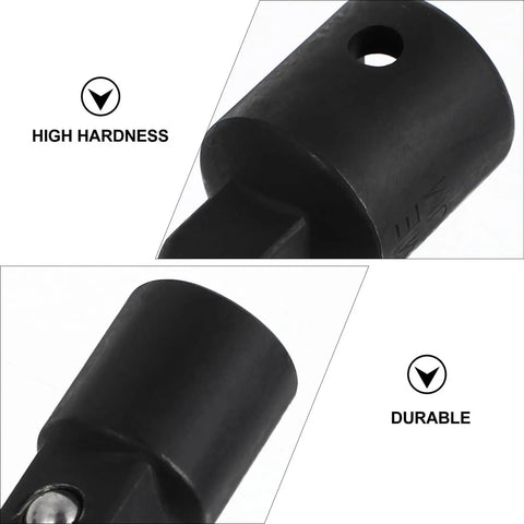 Heavy Duty Black Reducer Socket Adapter Set Perfect For Wrenches, Impact Drivers And Car Repair With High Hardness Steel Construction To Upshift Drive Sizes Effortlessly On Any Tough Job Site Adventure. black steel socket adapter close-up