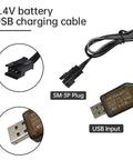 Two Pack 7.4V USB Charging Cable With SM3P Plug For RC Cars Trucks Tanks Huina 1575 DE43 DE60 And Other 7.4V LiPo Batteries Fast Safe USB Charger For RC Enthusiasts image showing SM-3P plug and USB input