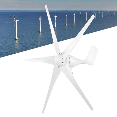 1600W Wind Turbine Generator With Five Blades 48V System Nylon Fiber Blades against ocean wind farm