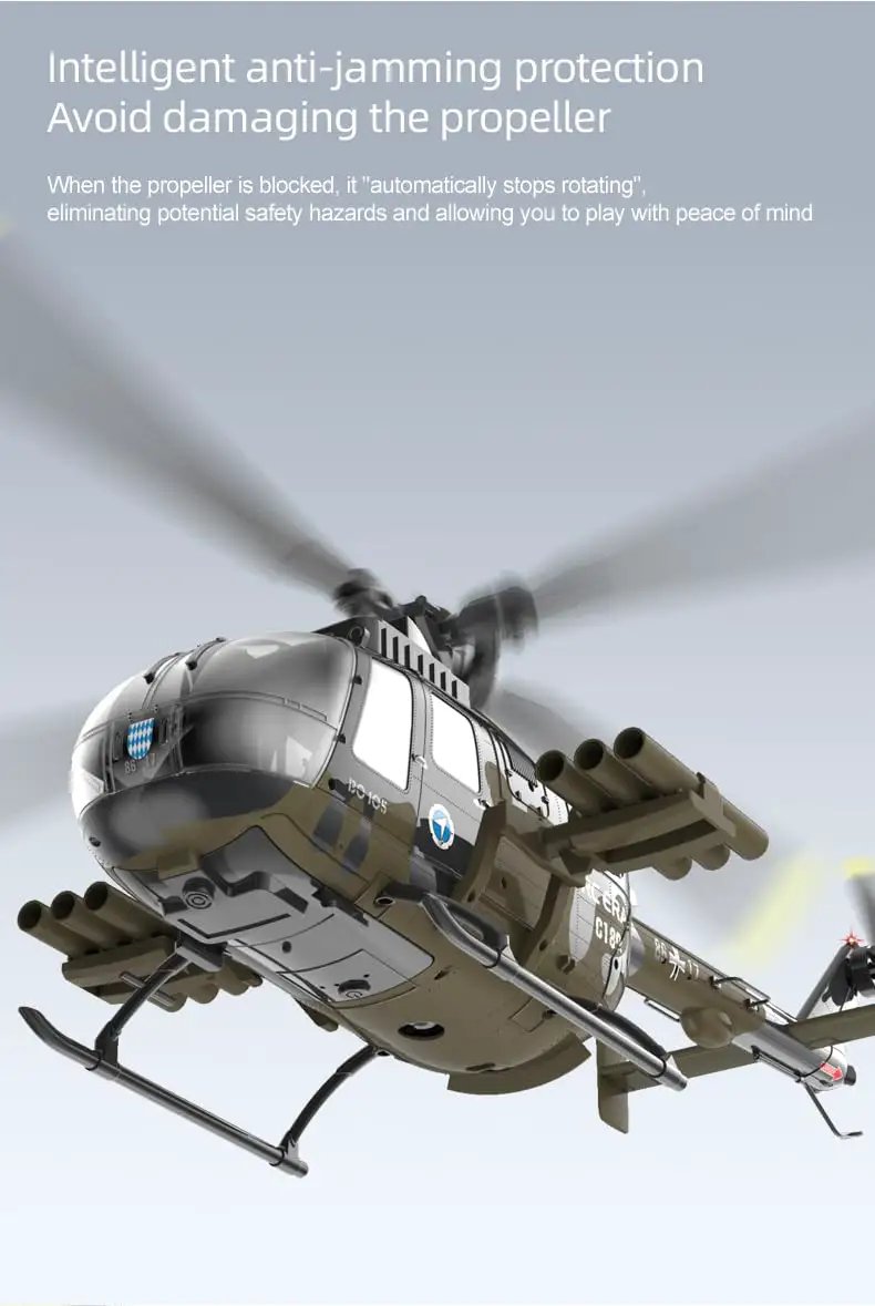 Advanced RC Helicopter C180 Style Flybarless 6CH ✓