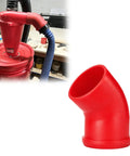 45-Degree Dust Collection Elbow Adapter For Ridgid Shop Vac Compatible With 2.5 Inch Locking Hose And Bauer Cyclone Dust Separator Connector System Secure Friction Fit Connection Reduces Downward Force, red plastic elbow for dust collection.