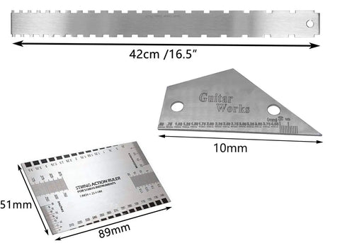 Guitar Setup Tools Kit Notched Neck Straight Edge String Action Gauge Ruler Fret Rocker Height Gauge Fretboard And Frets Measurement