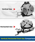 Dual Hand Manual Rotary Indexing Table For Milling Machines 10 Inch 250mm Tailstock Plate vertical and horizontal use