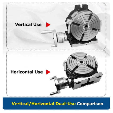 Dual Hand Manual Rotary Indexing Table For Milling Machines 10 Inch 250mm Tailstock Plate vertical and horizontal use