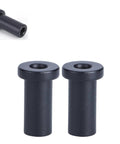 Built Tough Bottom Spacers For Sliding Barn Doors, Matte Black Wall Spacers With Door Shaft Pins, Pack Of 2 displayed front view