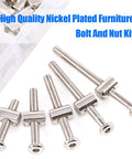 100Pcs M6 Hex Drive Socket Cap Barrel Screws And Nuts Kit with visible bolts, nuts, and storage box detail