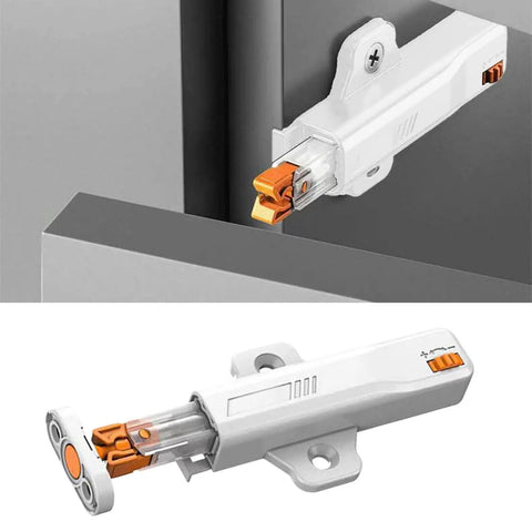 Beefy Push to Open Cabinet Latches for Doors and Drawers, Non Magnetic RV and Home Kitchen Storage, showing installation