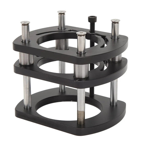DIY Friendly Router Table Lift With 4 Jaw Clamping Aluminum Alloy Base, Smooth Lifting System For Precise Woodworking, Easy Install For Small Trimming And Fine Detail Routing In Your Shop, black 4-jaw router lift base