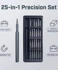 25 In 1 Precision Screwdriver Set For Electronics With Magnetic Handle And Anti Slip Grip Pro Grade CRV Steel Bits Displayed