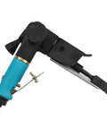 Heavy Duty Pneumatic Air Belt Sander 16000Rpm With 360 Rotating Handle For Rust Removal Welding Grinding And Polishing 20X520Mm Metal Finishing Tool Smooth Finish, close-up view highlighting ergonomic handle.