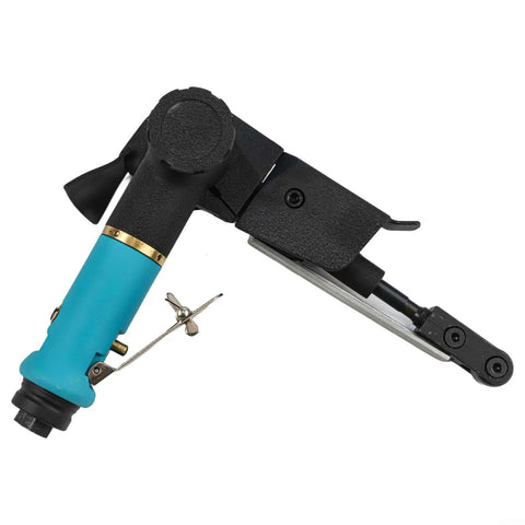 Heavy Duty Pneumatic Air Belt Sander 16000Rpm With 360 Rotating Handle For Rust Removal Welding Grinding And Polishing 20X520Mm Metal Finishing Tool Smooth Finish, close-up view highlighting ergonomic handle.