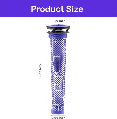 Premium Pre Motor Vacuum Filter Replacement for Dyson V6 V7 V8 size dimensions