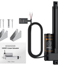 Beefy Heavy Duty 12V Linear Actuator Generating 3000N Force 660 Lbs Push Pull Electric Motor Cylinder With 6 Inch Stroke IP65 Waterproof Grade For Hella Rugged Tasks Ideal For Solar Tracking Automation And CNC Machinery with accessories
