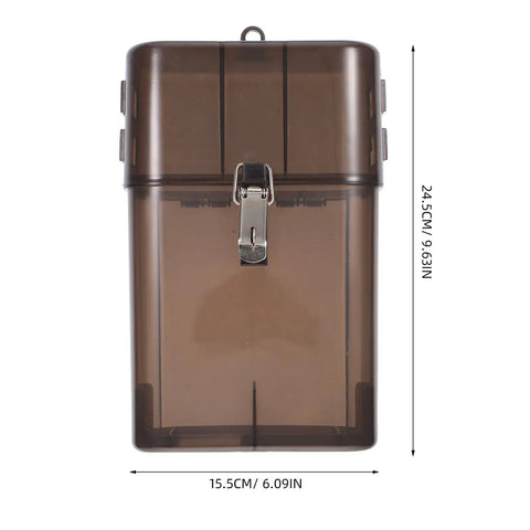 Heavy Duty Outdoor Ev Charger Socket Case Weatherproof Plug Protector Built Tough Rain Shield Box dimensions 15.5cm x 24.5cm, transparent brown color.