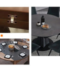 Six Pack Hidden Folding Door Hinges Concealed Barrel Pivot Connector Heavy Duty Furniture Hardware For Table Extensions shown on a stylish dining table.