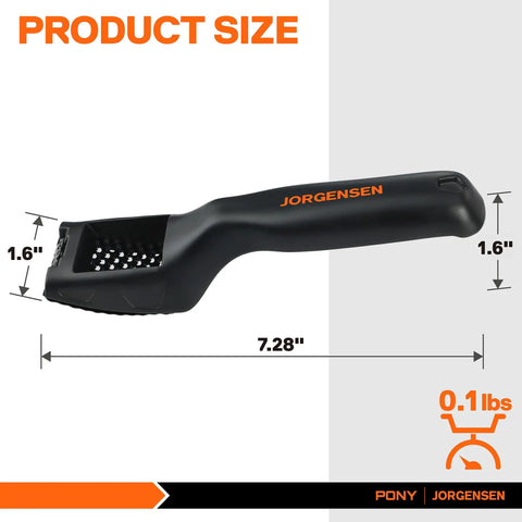Product size image of Premium Mini Hand Wood Plane And Surform Rasp Shaver Tool With Durable 65Mn Steel Blade, 7.28 inches long.