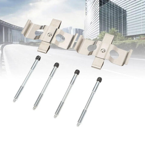 Front Brake Pad Pin Installation Kit With Clips And Pins For 1997 To 2004 Chevy Monte Carlo Perfect Fit Disc Caliper Hardware Set For Your Daily Grind. silver brake pad clips and pins set