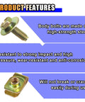 Product features of 40 Piece Car Body Bolts M6 1.0 And Extruded U Nuts Clips Kit For Bumper Fenders Liner Push Retainer Fasteners