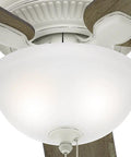 Matheston Indoor Outdoor Ceiling Fan with Light and Pull Chain Control, featuring a cottage white finish and Whisper Wind motor