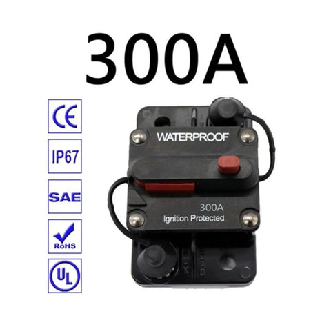 Heavy Duty 30A To 300A Circuit Breaker For Dc Systems, waterproof, ignition protected, 300A size, RV and truck applications.