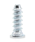 Solid Replacement Bed Rail Screws Heavy Duty Euro Fasteners For Your Ikea Malms Hemsnes Brimnes Bedroom Rig silver zinc plated screw close-up.