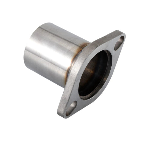 Stainless Steel Exhaust Flange Repair Pipe Kit 3 Inch OD With Gasket Bolts And Nuts Quick Grip Fit Undercarriage Muffler Joiner close-up of pipe