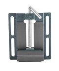 Dang Tough Industrial Drill Press Vice Featuring Thickened Six Inch Steel Jaw Opening And Heavy Cast Iron Bench Clamp Rig, front view.