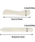 Bone folder creasers from 11 Piece Bookbinding Starter Kit For DIY Crafts with dimensions 12cm and 20.6cm showing sizes.