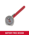 Red Pocket Size Instant Read Thermometer For Meat And Food, Dishwasher Safe, 0-200 F, Stainless Steel, Ideal For Cooking Grilling