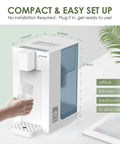 Countertop Water Filtration Dispenser With Instant Hot Water, Four Temperature Settings, Large Capacity, High Temp Safety Lock